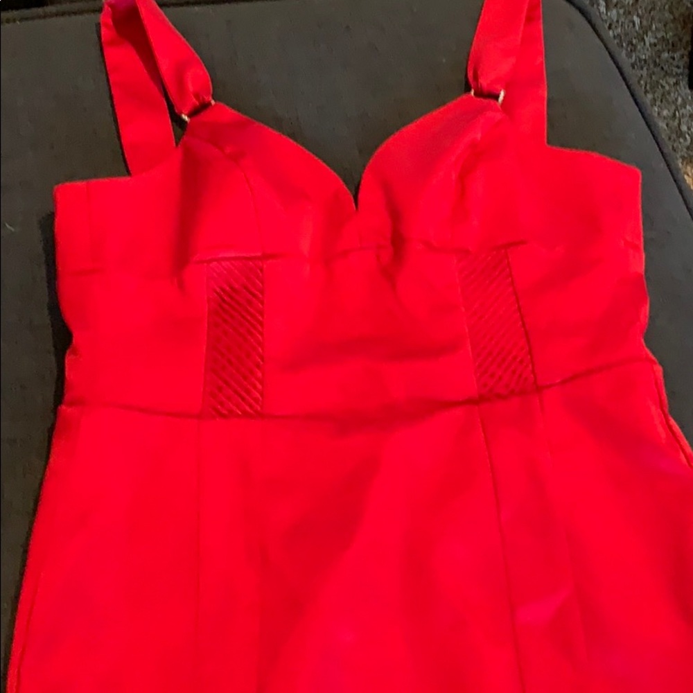 Red fitted cocktail dress